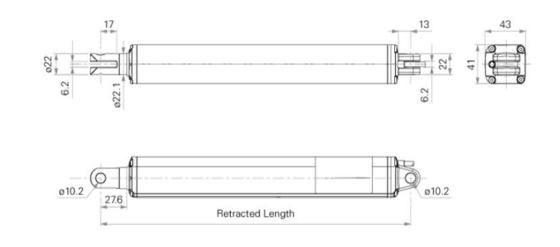 24V DC Inline Linear Actuator With Ultra High Max. Speed for Smart Windows Skylights