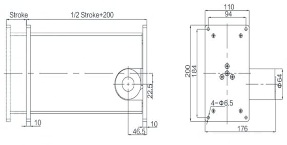 2000N 3-stage Telescopic DC Electric Cylinder Hall Effect Synchronization Control System