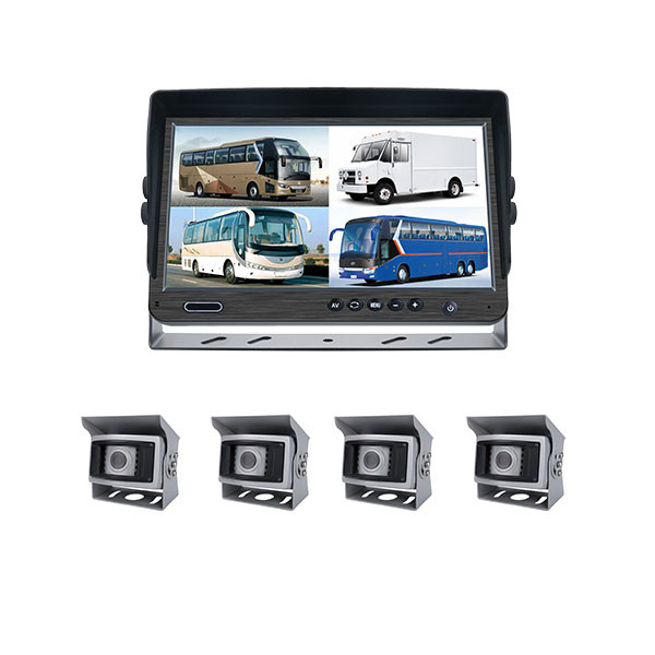 7 inch TFT CCD Truck Rear View Camera System , Heavy Duty Backup Camera 50ft With 4 Cameras