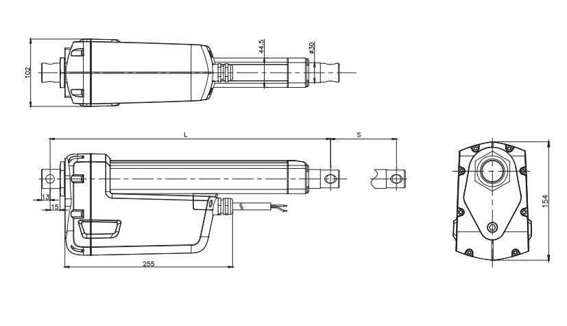 Heavy-duty Actuator 2640lb Load Force 24V DC Waterproof IP66 Industrial Application